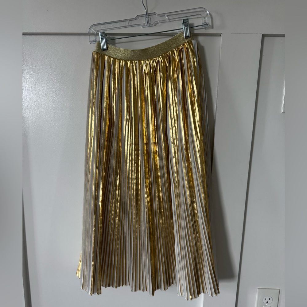 Gold Pleated Women's Skirt